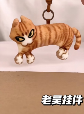 老吴猫咪挂件无白边抱枕表情包搞怪送朋友礼物抽象毛绒玩偶公仔