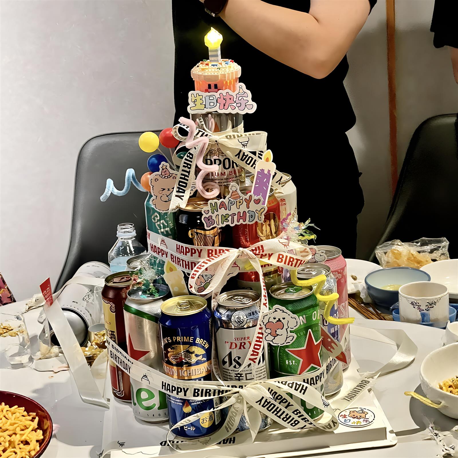 【一代人有一代人的蛋糕】啤酒蛋糕装饰diy材料包丝带送朋友礼物