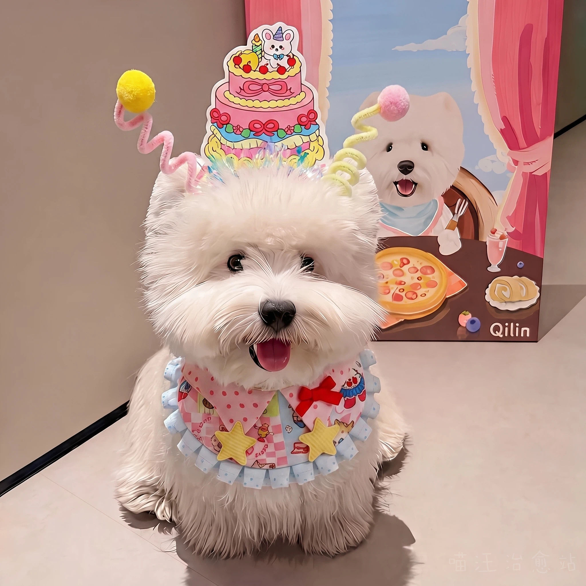 狗狗口水巾宠物围脖生日装扮猫咪围兜狗狗小配饰围嘴口水兜小型犬