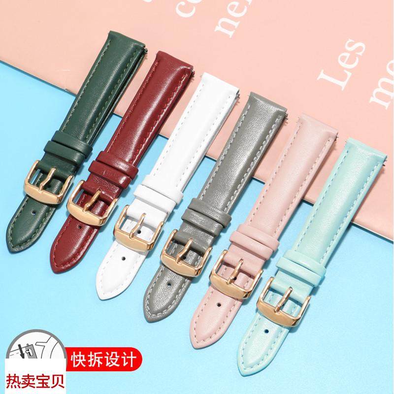 适用原装女士真皮手表带卡西欧浪琴天王唯路时飞亚达化石dw蝴蝶扣
