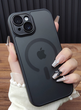 适用苹果17手机壳iPhone16ProMax自带镜头膜14Plus肤感磨砂13磁吸充电12超薄全包15保护套11时尚B68