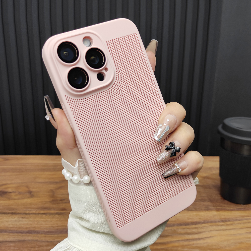 适用苹果16P手机壳iPhone15roMax自带玻璃镜头膜14Plus超薄散热13新款全包简约12保护套11苹果粉C12
