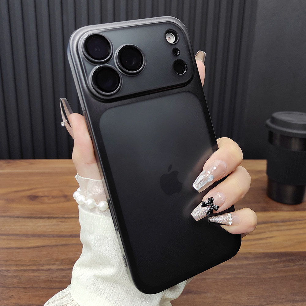 适用苹果17ProMax手机壳iPhone16玻璃镜头膜15Plus肤感磨砂14超薄硬壳13防摔哑光电镀12个性保护套D13