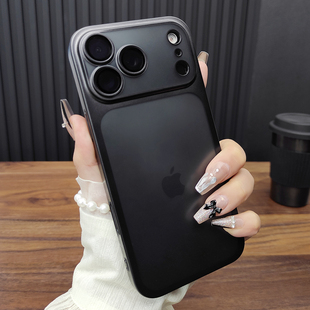 适用苹果17ProMax手机壳iPhone16玻璃镜头膜15Plus肤感磨砂14超薄硬壳13防摔哑光电镀12个性 保护套D13