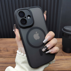 适用苹果16ProMax手机壳iPhone15自带玻璃镜头膜14Plus肤感磨砂13磁吸充电12全包防摔保护套11个性B55