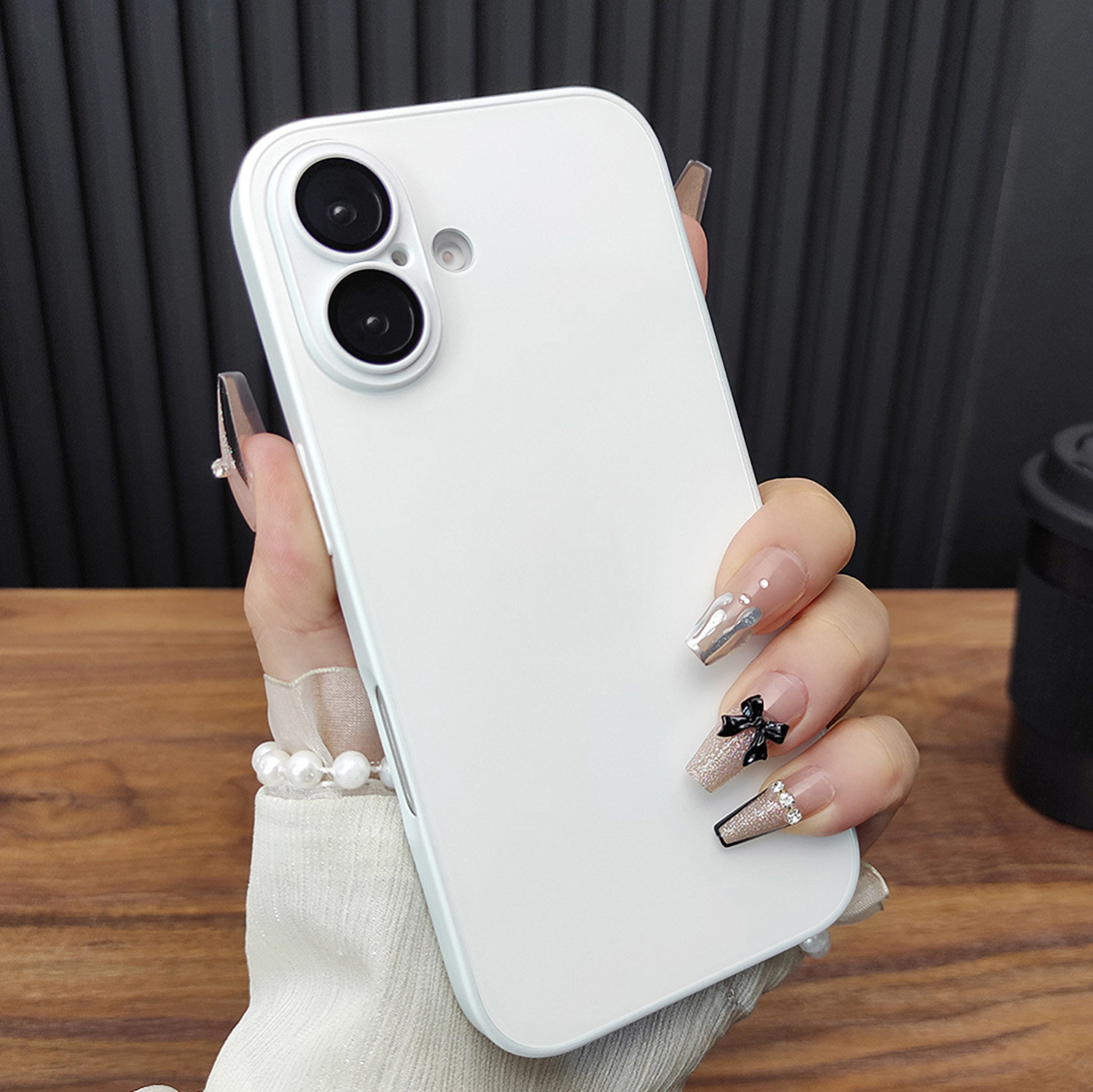 适用苹果17手机壳iPhone16ProMax钢化玻璃13Pro简约磨砂14全包超薄防摔12AG硅胶直边11自带镜头膜15星光白B07