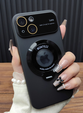 适用苹果17手机壳iPhone16ProMax一体玻璃镜头膜14Plus折叠支架13磁吸充电12防摔全包15硬壳保护套时尚C56