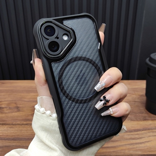 适用苹果17手机壳iPhone16ProMax碳纤维纹理14磁吸充电13防指纹12防摔硅胶15保护套11防滑全包个性A42