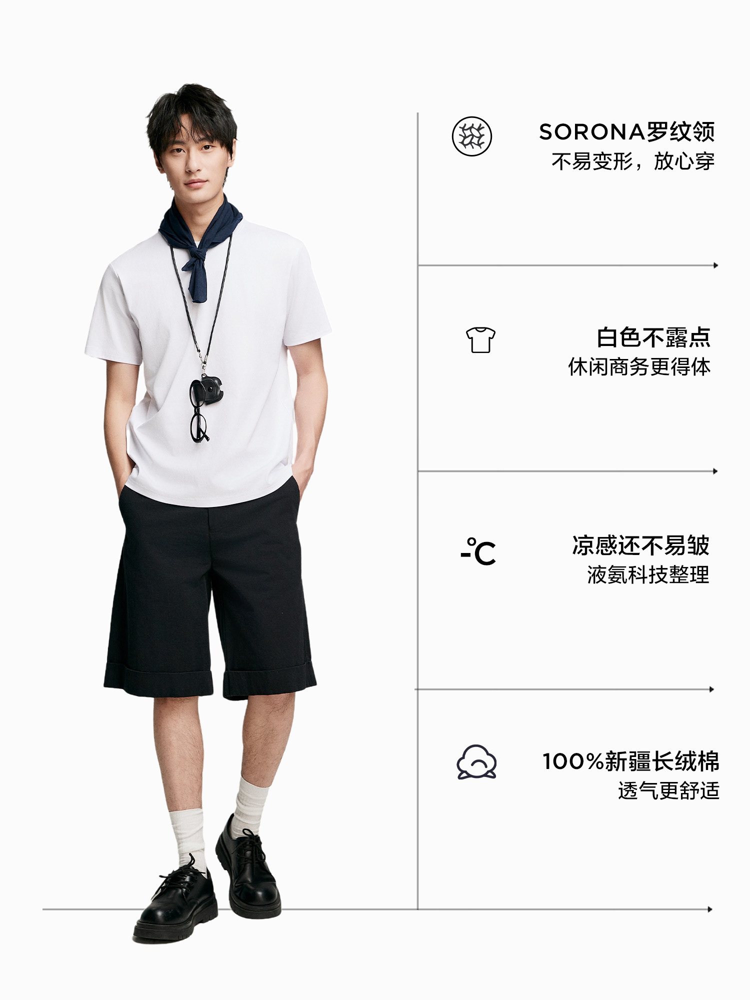 Mr. Cotton 3シリーズ液体アンモニアロングステープルコットンショルダーピュアホワイト半袖Tシャツメンズラウンドネックコットンメンズボトミングシャツ