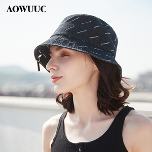 AOWUUC渔夫帽女夏季百搭遮阳帽防紫外线太阳帽薄款遮脸防晒帽盆帽