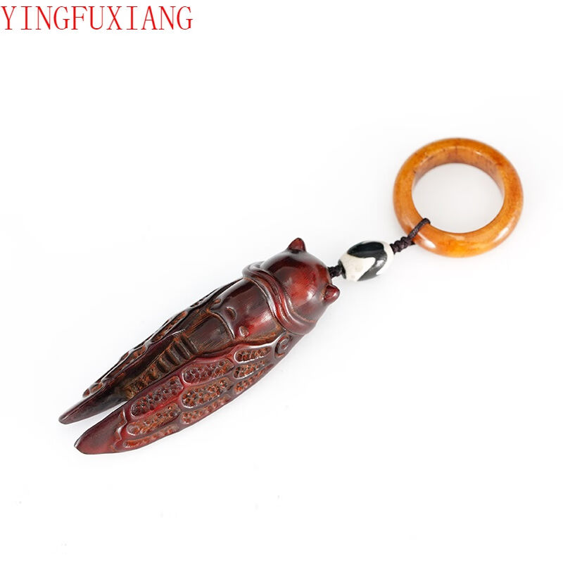 YFX潑墨猴一鳴驚人手把件牦牛角雕刻金蟬擺件盤玩復(fù)古文玩連展迎