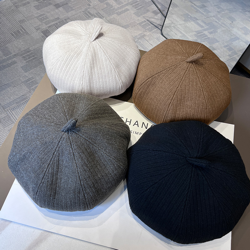 2025新款秋冬复古贝雷帽女百搭毛呢简约甜美复古潮显脸小画家帽