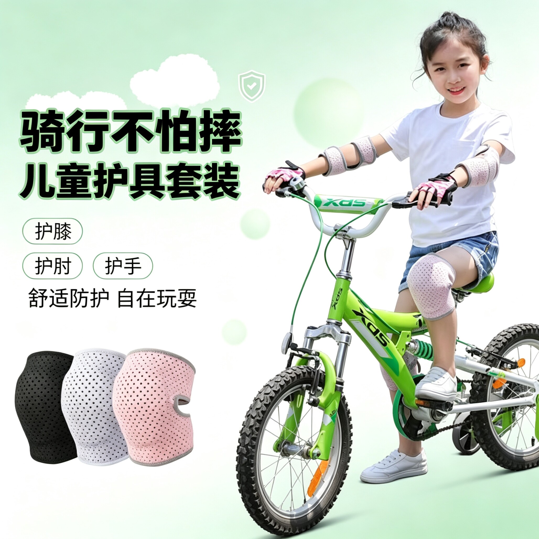 手套自行车防撞宝宝平衡车单车打篮球护具溜冰薄套装足球跑步护套