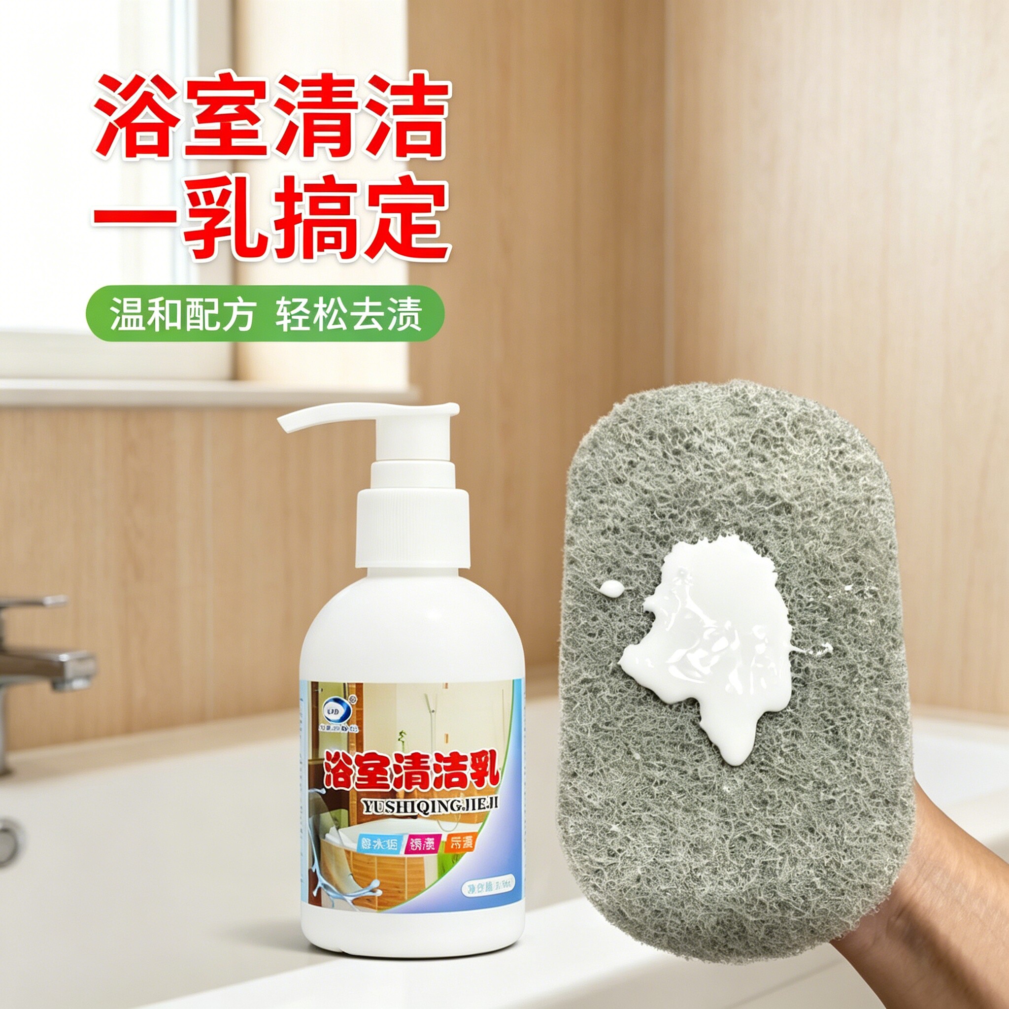 清洁工具不锈钢表面顽固去油污除垢洗浴室剂镜子水龙头强力地砖乳