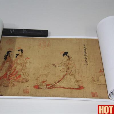 :1东晋 顾恺之 女史箴图 国画 高清微H喷古董字画长卷绢布人物