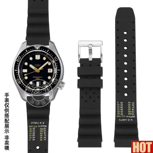 典适用劳力士潜水员水鬼Diver精工小罐头橡胶矽K胶表带20 22mm