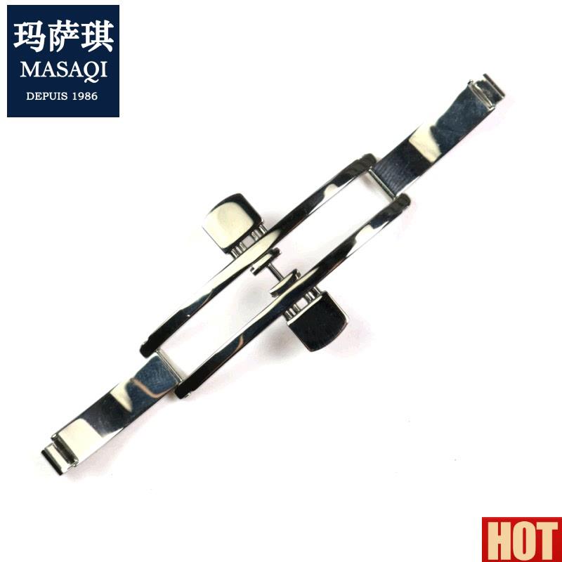 萨琪适用浪琴蝴蝶扣嘉岚名匠男精钢表扣L2L4表U炼钢带扣手表配件