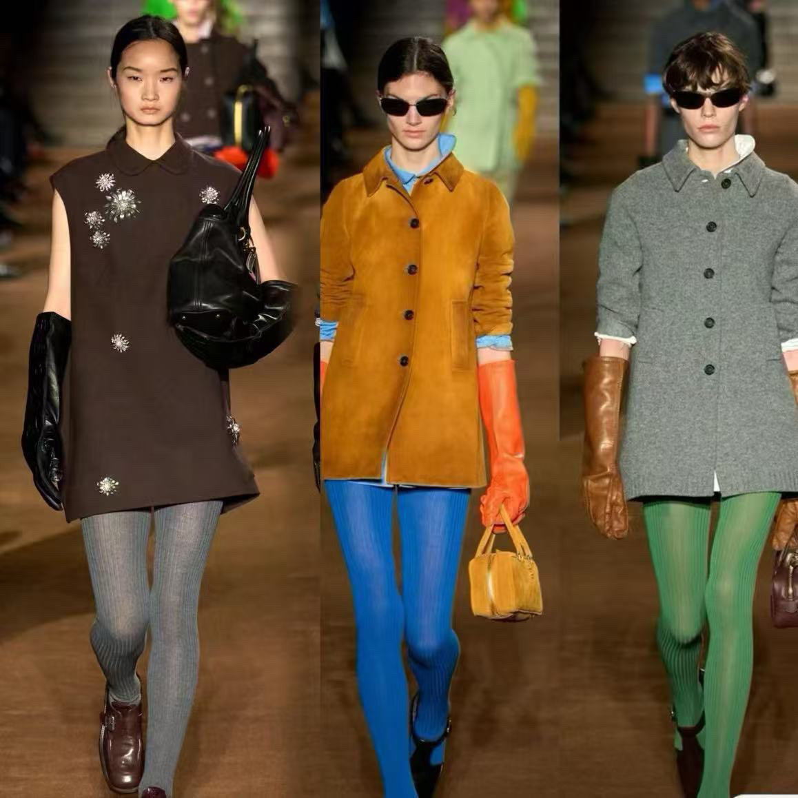 M家走秀款半透条纹连裤袜春季彩色时髦显瘦打底袜女韩版连体袜潮