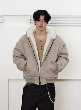 libetter25AW新款休闲美式高街连帽男女加绒加厚保暖防水貂毛外套