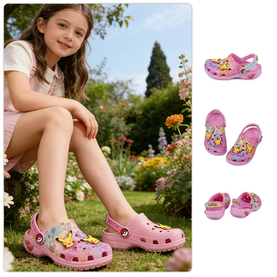 Crocs儿童洞洞鞋宝可梦女孩Clog
