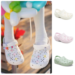 户外包头沙滩鞋 Crocs卡骆驰25年新款 亲子鞋 花蕊洞洞鞋 210927 经典