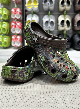 Crocs卡骆驰经典昆虫森林绿色小Clog儿童洞洞鞋沙滩鞋拖鞋210371