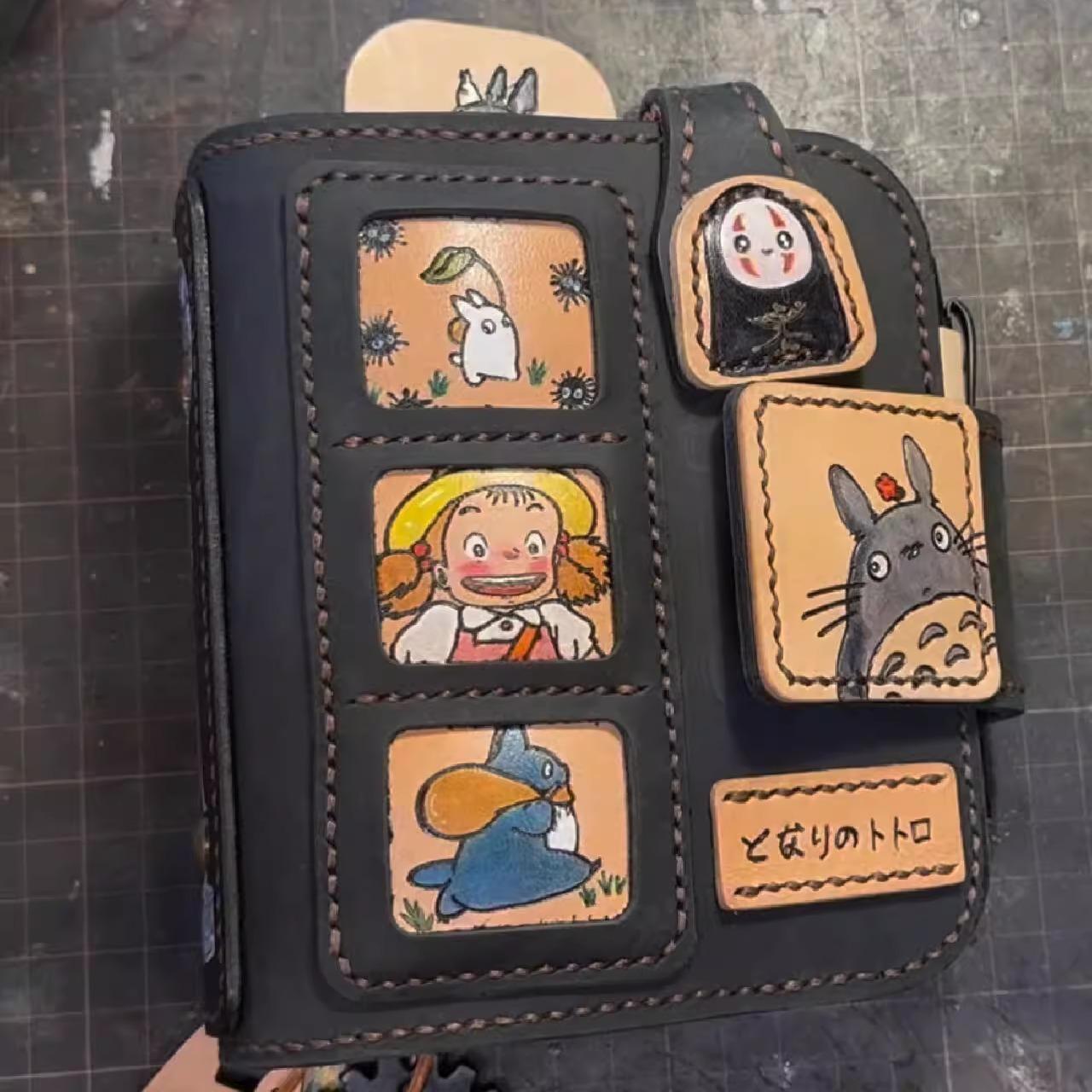 A7活页本宫崎骏龙猫皮质手帐本