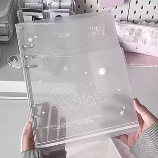 韩系透明pvc四宫格斜纹卡册高颜值3寸小卡爱豆拍立得照片收纳相册