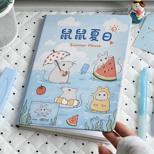 A5鼠鼠夏日笔记本高颜值可爱ins风学生卡通作业记事本横线本子