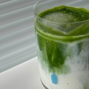 可爱ins风高颜值蓝瓶子玻璃冷饮杯家用杯子耐高温大容量透明水杯