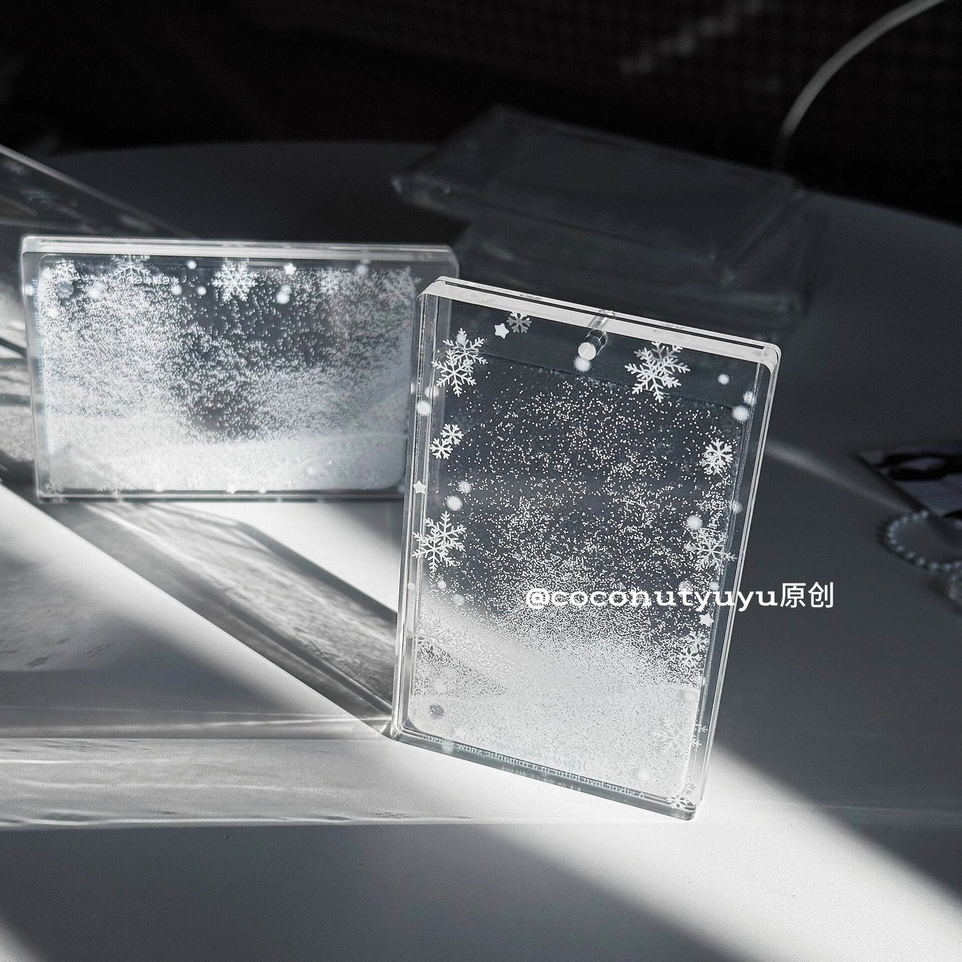 亚克力卡套收纳包挂件雪花3寸