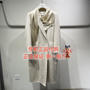 现货 LESS女装 国内正品代购 2025冬季2PB815590围巾长款羊绒大衣