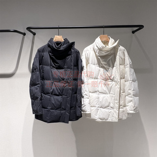 现货 商场同款LESS2025年冬 中长款白鹅绒方格羽绒服女2PAC17780