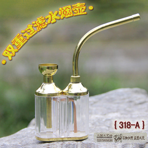 新款双重过滤多功能纯铜烟壶