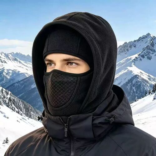 户外保暖滑雪帽子围脖一体骑行帽子运动头套护颈防风防寒骑摩托车