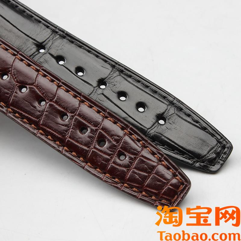 美洲鳄鱼皮表带男真皮表带适配万国葡萄牙柏涛菲S诺飞行员20mm