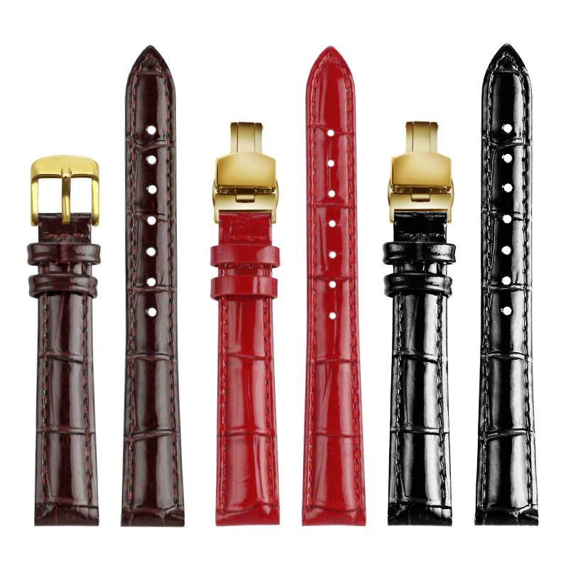 适配Rosemont罗斯蒙特小金表皮带方形复古玫瑰亮Q光漆皮手表带16m