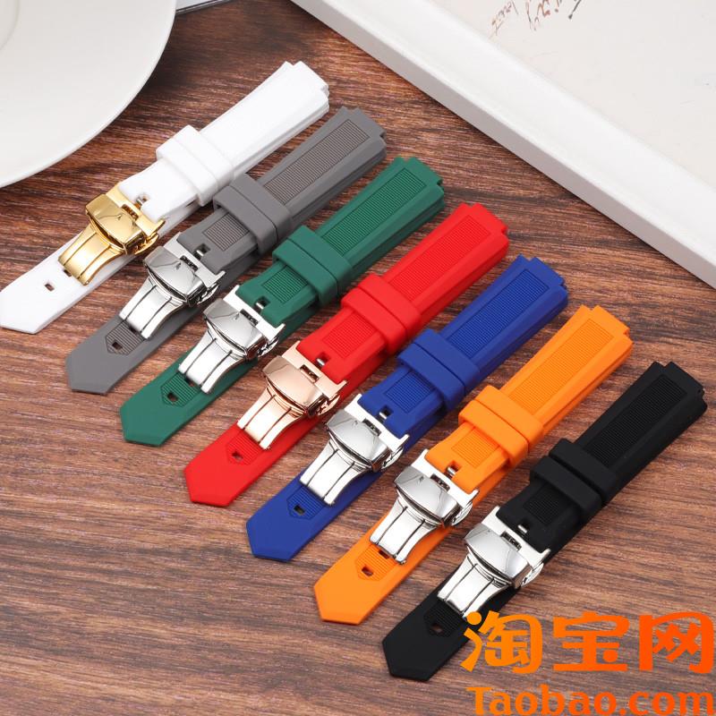 适配卡地亚蓝气球橡胶凸口手表带男女坦克solo伦S敦钥匙运动硅胶