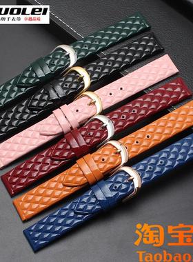 适配芙丽芙丽follifoollie表带真皮红色凌格WF1B005SP手表带1416