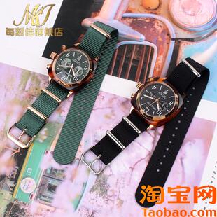 适配DW精工海鸥表带NATO尼龙帆布手表G带男女款18202224mm