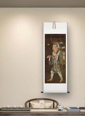 奘三藏像绢本立轴挂画中n国古代高僧唐僧取经画装饰画临摹