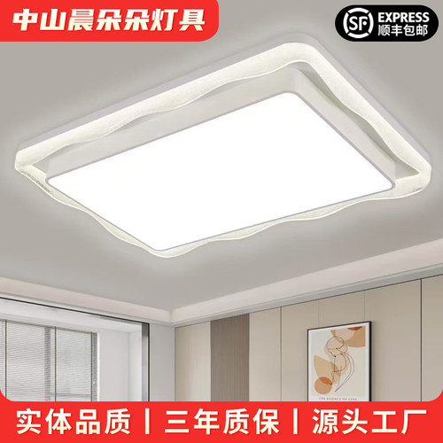 LED轻奢波浪客厅灯家用智能吸顶灯亚克力简约大气卧室房间灯具
