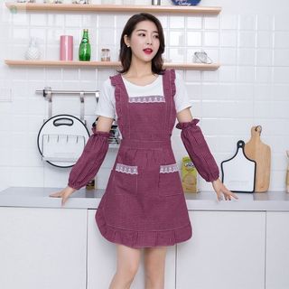 高级围裙女韩国袖套套装漂亮罩衣2023新款矮个子做饭的外罩衣防水