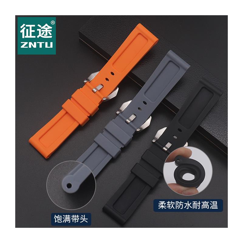原厂代用沛纳海硅胶表带橡胶PAM111胖大海潜行男手表带2224mm