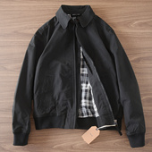 603 秋冬厚款 翻领双层夹克外套上衣商务休闲百搭宽松黑色防风衣男