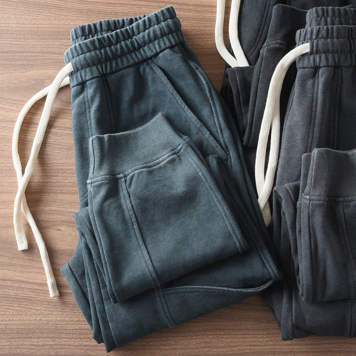 376#秋冬重磅纯棉网眼针织卫裤男抓绒水洗做旧休闲工装束脚运动裤,男装,卫裤,淘宝优惠券,粉丝福利购,淘宝优惠卷