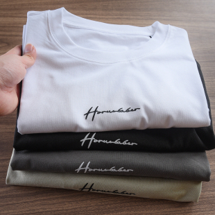 潮牌潮流白色青少年纯棉简约黑色体恤半袖 t恤男2024新款 短袖 夏季