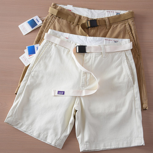 夏季新款日系复古纯棉直筒五分短裤男潮流宽松咔叽工装短裤休闲裤