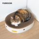 PURROOM椭圆盘猫抓板大号一体猫窝瓦楞纸猫床保护沙发神器猫沙发