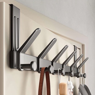 日本卧室门后挂衣架一体挂钩免打孔无痕门背式收纳置物衣服挂架